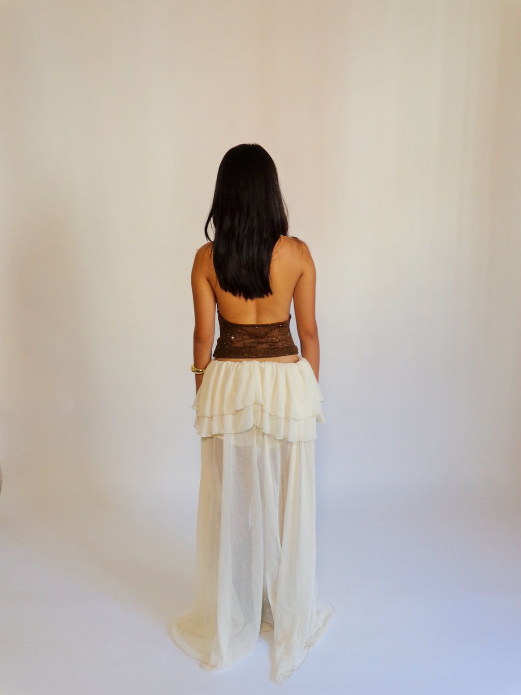 Bronze Shimmer Drape Top