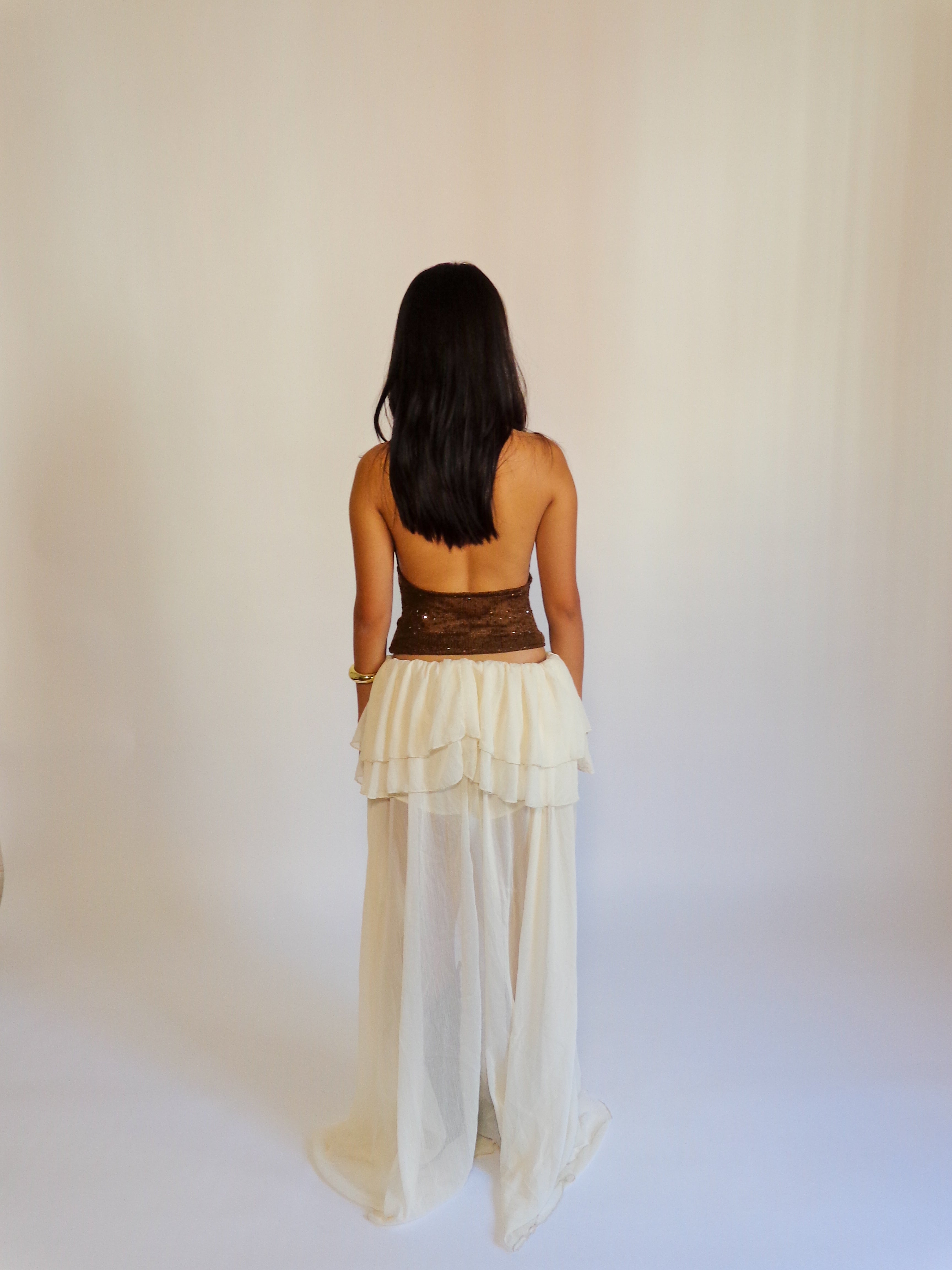 Bronze Shimmer Drape Top